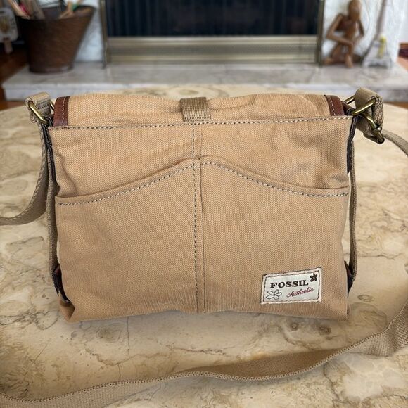 Fossil Canvas & Leather Mini Safari Bag - Picture 3 of 11